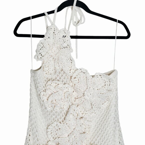 Cult Gaia Kendria Crochet Mini Dress Off White Size XL - Picture 6 of 14